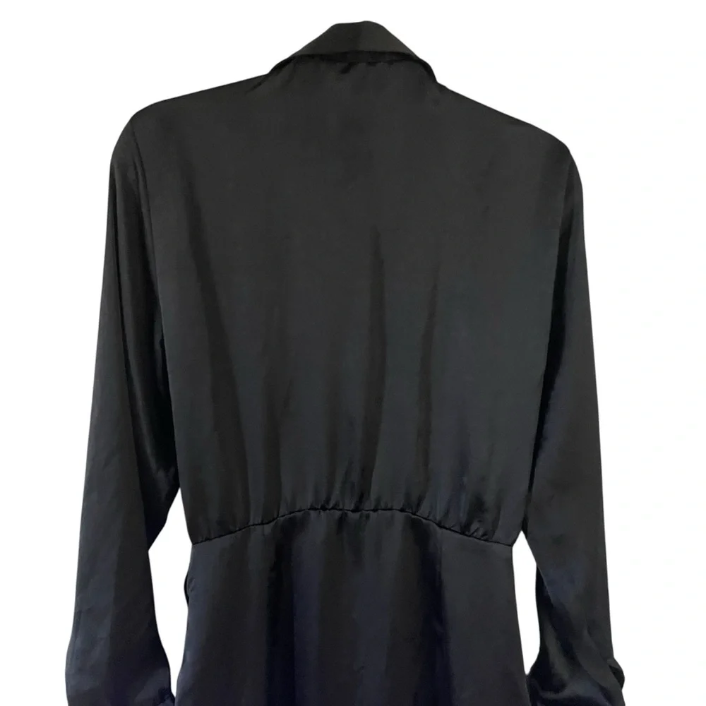 Zara Black Satin Dress Size S - Picture 9 of 9